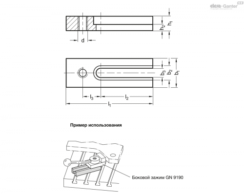 Опорный блок GN 9190.3-30-100-M8 ELESA+GANTER