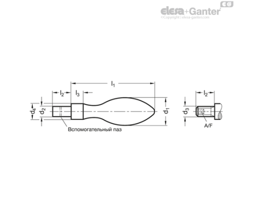 Ручка неподвижная DIN 39-ST-36-E ELESA+GANTER