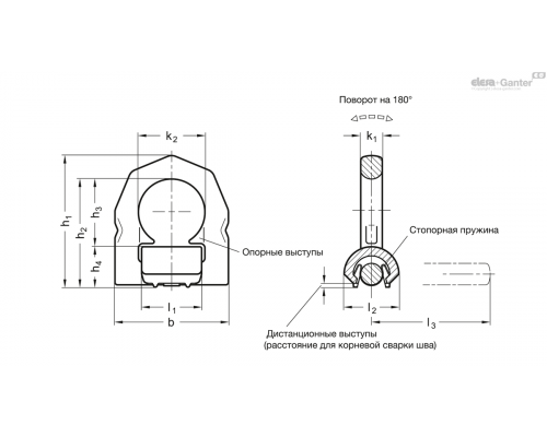 Грузовая петля GN 587.1-77-A ELESA+GANTER