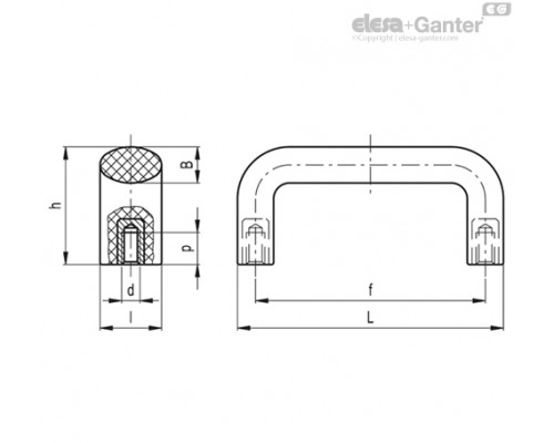 Мостовидная ручка M.643R/200 B-M8 (37353) ELESA+GANTER