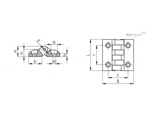 Петли CFTX.65 PP-TT-SH-6 (427353) ELESA+GANTER