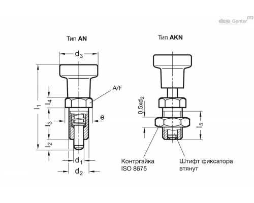 Штифт стопорный GN 617-5-AKN-NI ELESA+GANTER