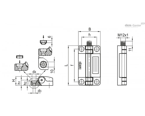 Петля CFSW.110-6-1NO+3NC-C-A-C33 (426661-C33) ELESA+GANTER