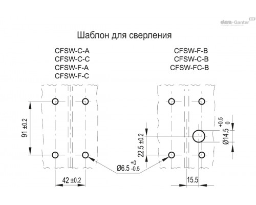 Петля CFSW.110-6-1NO+3NC-C-A-C33 (426661-C33) ELESA+GANTER