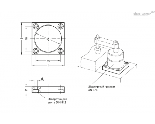 Резьбовой фланец GN 876.1-ST-M40X1,5-37 ELESA+GANTER