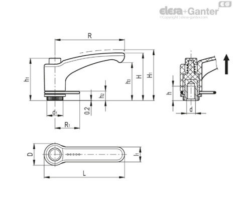 Регулируемая ручка ERX.78-SST-M10-C1-RC (236090-C1) ELESA+GANTER Регулируемая ручка ERX.78-SST-M10-C1-RC (236090-C1) ELESA+GANTER