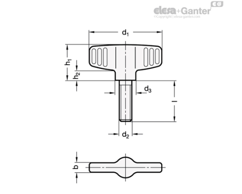 Лепестковый винт GN 835-58-M8-25-MT ELESA+GANTER