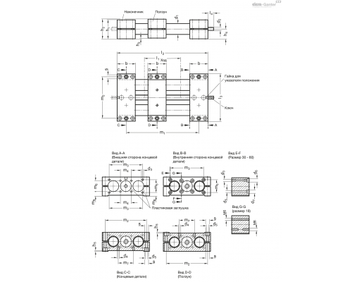 Линейный привод GN 491-50-200-L2-SCR ELESA+GANTER