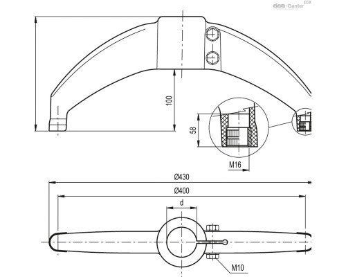 Двуногая опора BAS2-42-SST (419637) ELESA+GANTER