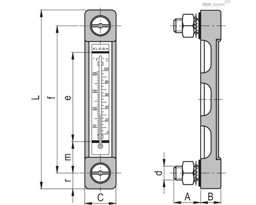 Индикатор HCZ.127/T-AR-PT-VT-M12 (111396-R) ELESA+GANTER