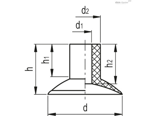 Вакуумная присоска VVH-20-S (VV.52058) ELESA+GANTER