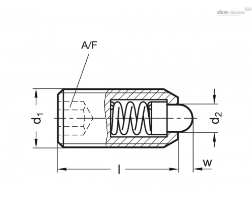 Фиксатор пружинный GN 615.4-M6-BN ELESA+GANTER