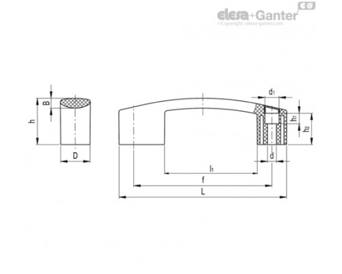 Мостовидная ручка EBR.150-8-C2 (260511-C2) ELESA+GANTER