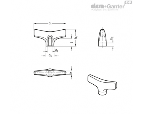 Гайка-барашек GN 8340-40-M8-MT ELESA+GANTER