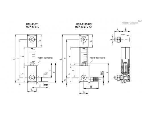 Индикатор HCK.127-SST-M12-FKM-PC-P-ENT-NC-STL-KN (113475-KN) ELESA+GANTER