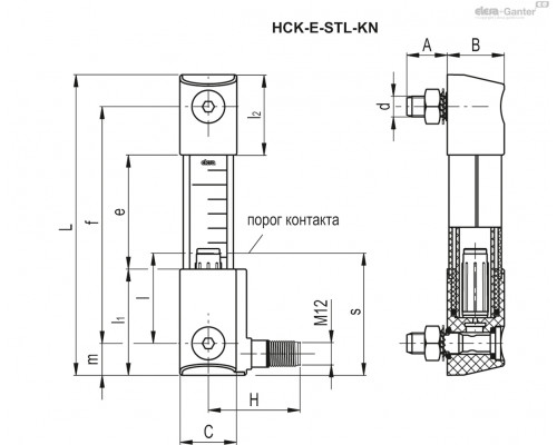 Индикатор HCK.127-SST-M12-FKM-PC-P-ENT-NC-STL-KN (113475-KN) ELESA+GANTER