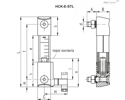 Индикатор HCK.127-SST-M12-FKM-PC-P-ENT-NC-STL-KN (113475-KN) ELESA+GANTER