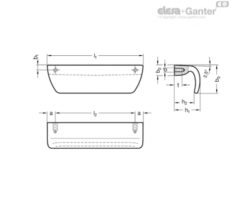 Выступающая ручка GN 730.5-A4-120-GS ELESA+GANTER