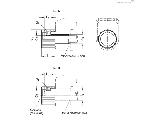 Ручка управления GN 957-22-B6-A ELESA+GANTER