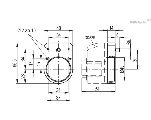 Разделительная плита BS52R (CE.83950) ELESA+GANTER Разделительная плита BS52R (CE.83950) ELESA+GANTER