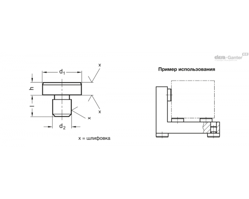 Опора со штырём GN 6321.1-40-32 ELESA+GANTER