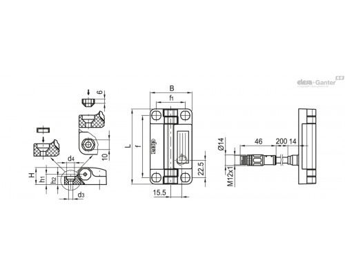 Петля CFSW.110-6-1NO+3NC-FC-B-C33 (426679-C33) ELESA+GANTER