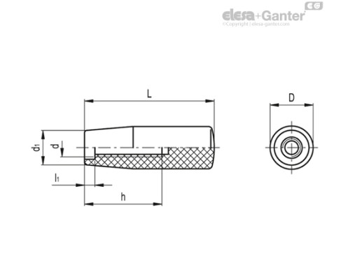 Цилиндрическая ручка I.280/50-M8 (21702) ELESA+GANTER