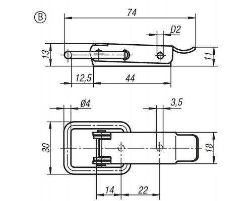 Защелка K0044.1330571 Kipp