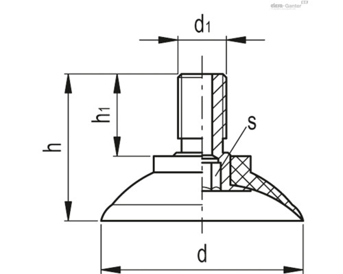 Вакуумная присоска VVI-35-M6-T-S (VV.53018) ELESA+GANTER