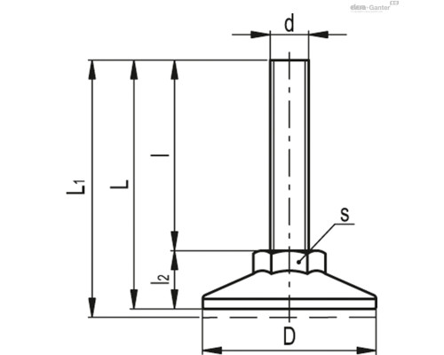 Регулируемая опора LX.60-SW24-AS-SST-M16x68 (531194) ELESA+GANTER