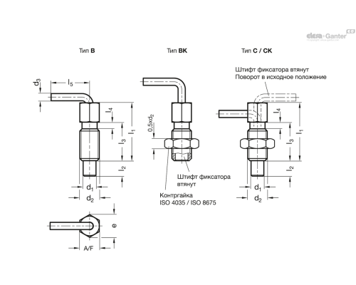 Штифт стопорный GN 7017-6-M10-C-NI ELESA+GANTER