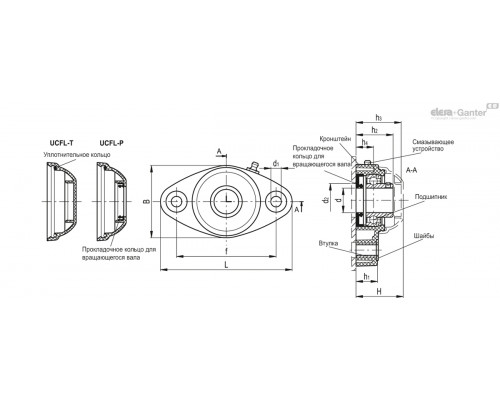 Кронштейн UCFL.205-B-25-T (419552) ELESA+GANTER
