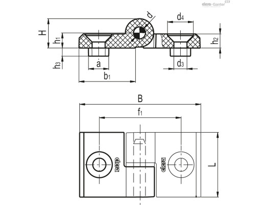 Петля CFGY.40/40 SH-6-S-10 (423986) ELESA+GANTER