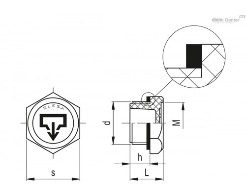 Пробка TSD.1½ (59988) ELESA+GANTER
