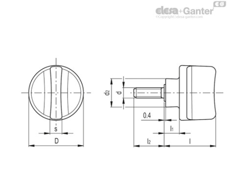 Зажимной барашек CT-FG.30 p-M8x40 (8045) ELESA+GANTER