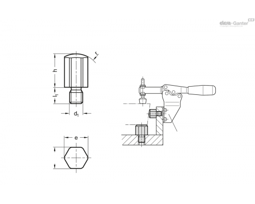 Установочный элемент GN 408.1-ST-12-M8-K ELESA+GANTER