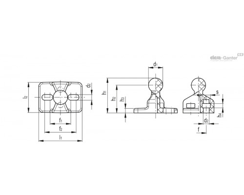 Основание TCC-SJB-18-S14-C33 (600165-C33) ELESA+GANTER