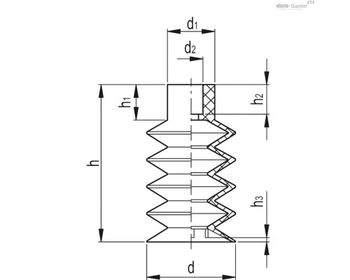Вакуумная присоска VVL-30-55-S (VV.56051) ELESA+GANTER