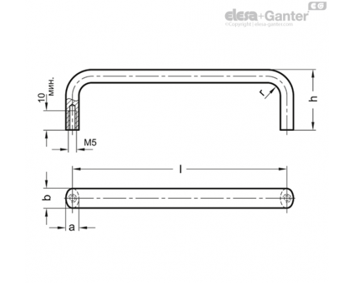 П-образная ручка GN 427-12-180-EL ELESA+GANTER