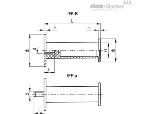 Цилиндрическая ручка IFF.112 B-M8 (26901) ELESA+GANTER