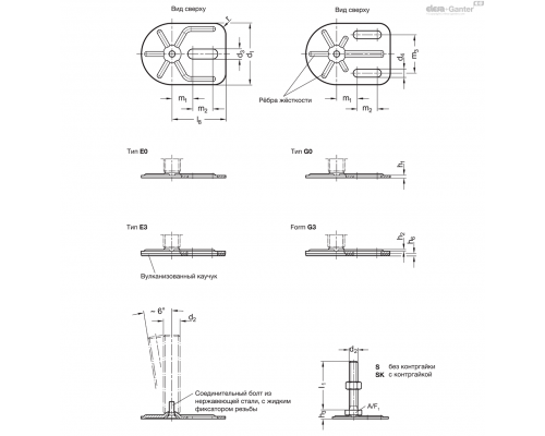 Регулируемая опора GN 42-80-M8-50-G0-S ELESA+GANTER