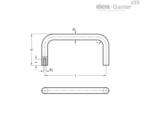 П-образная ручка GN 435-NI-12-200-75-GS ELESA+GANTER