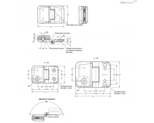 Петли GN 938-ZD-92-60-4-SR ELESA+GANTER