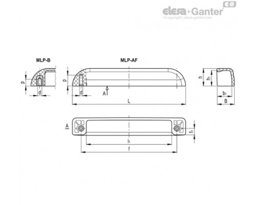 Боковая ручка с защитой MLP.142-B M4 (43951) ELESA+GANTER
