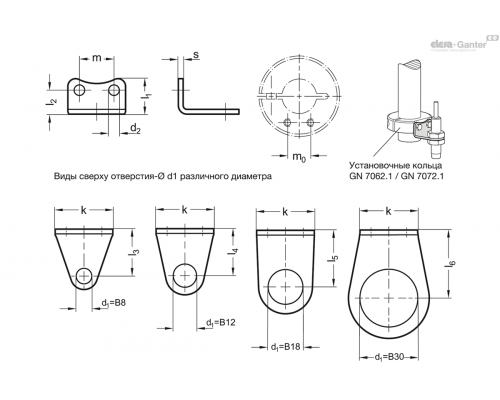 Держатель датчика GN 7062.10-B30-23-L ELESA+GANTER