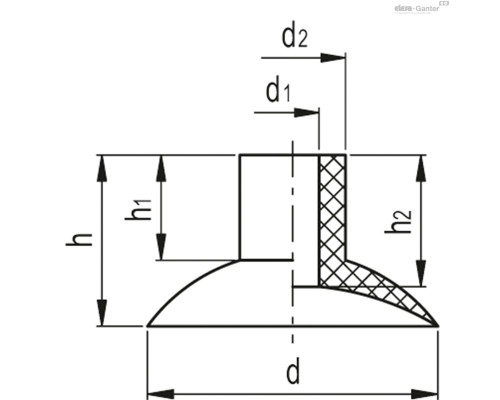 Вакуумная присоска VVH-22-A (VV.52062) ELESA+GANTER
