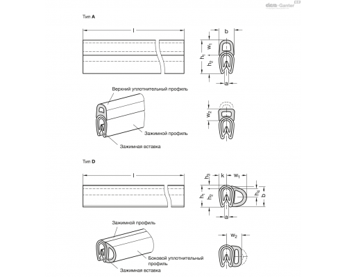 Профиль GN 2182-9,5-D-50 ELESA+GANTER