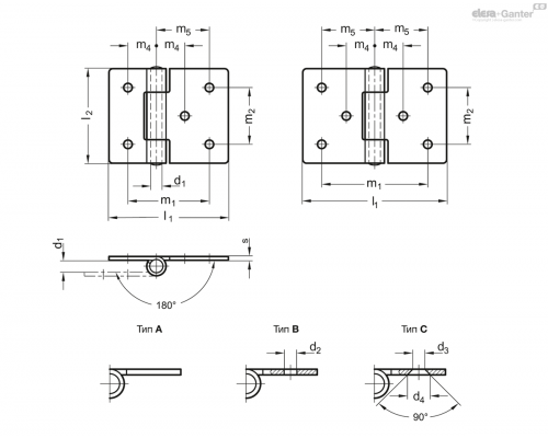 Петля GN 136-ST-45-30-B ELESA+GANTER