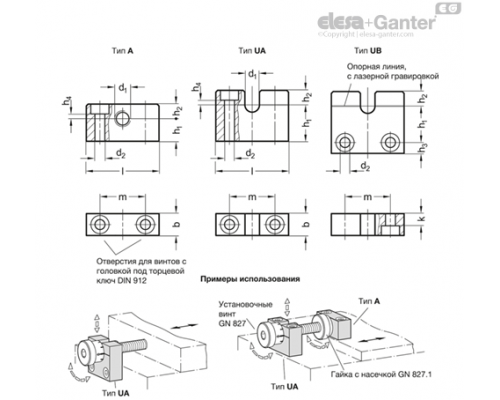 Блок подшипников GN 828-M10x1-A-30-AM ELESA+GANTER