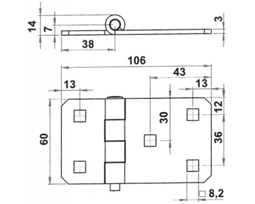 Петли SMB60X1065 EMES